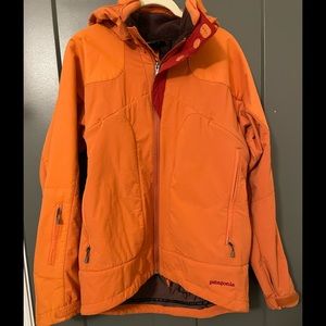 Mens S Patagonia orange coat fleece lined R series